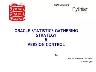 Oracle Statistics gathering strategy &amp; version control
