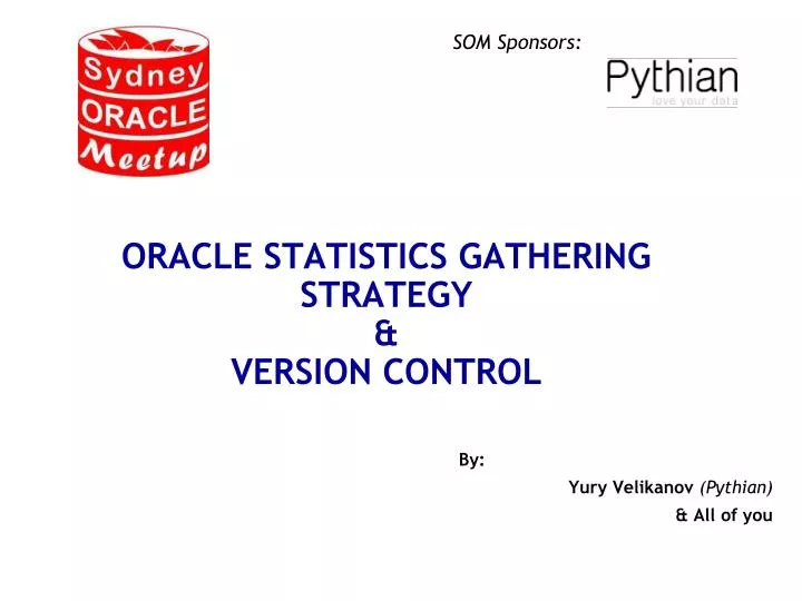 oracle statistics gathering strategy version control