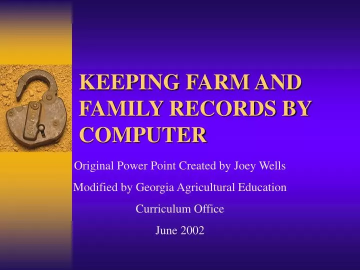 keeping farm and family records by computer