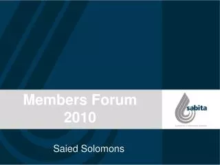 Members Forum 2010