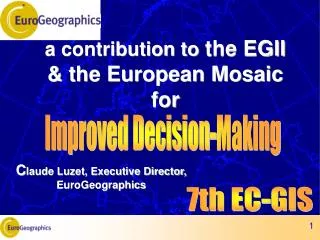 a contribution to the EGII &amp; the European Mosaic for