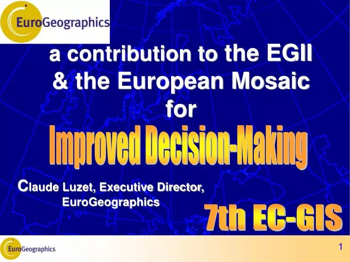 a contribution to the egii the european mosaic for