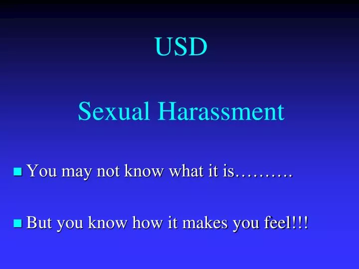 usd sexual harassment