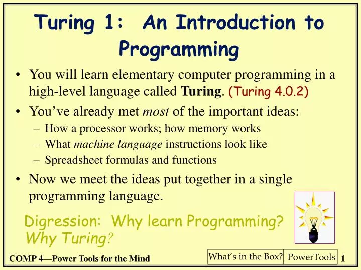 turing 1 an introduction to programming