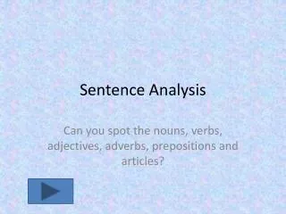 Sentence Analysis