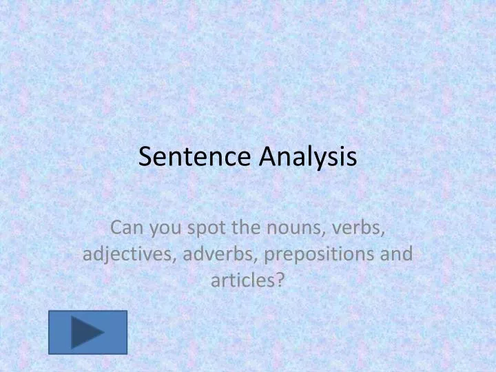 sentence analysis
