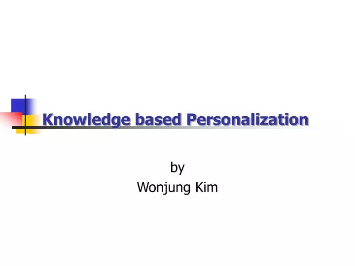 knowledge based personalization