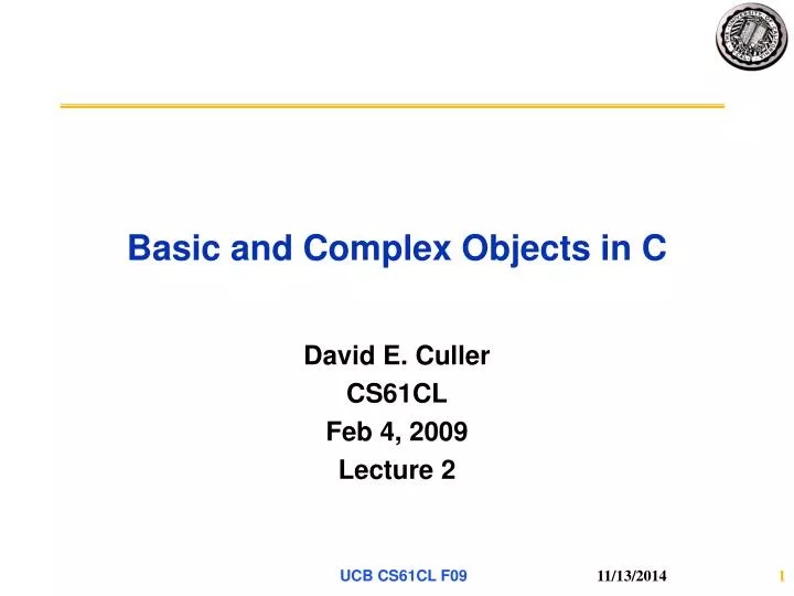 basic and complex objects in c