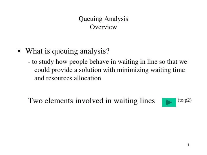 queuing analysis overview