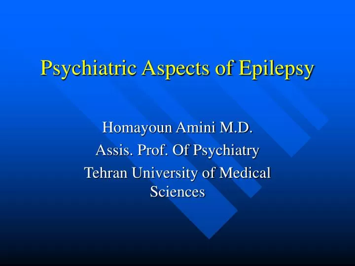 psychiatric aspects of epilepsy