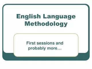 English Language Methodology