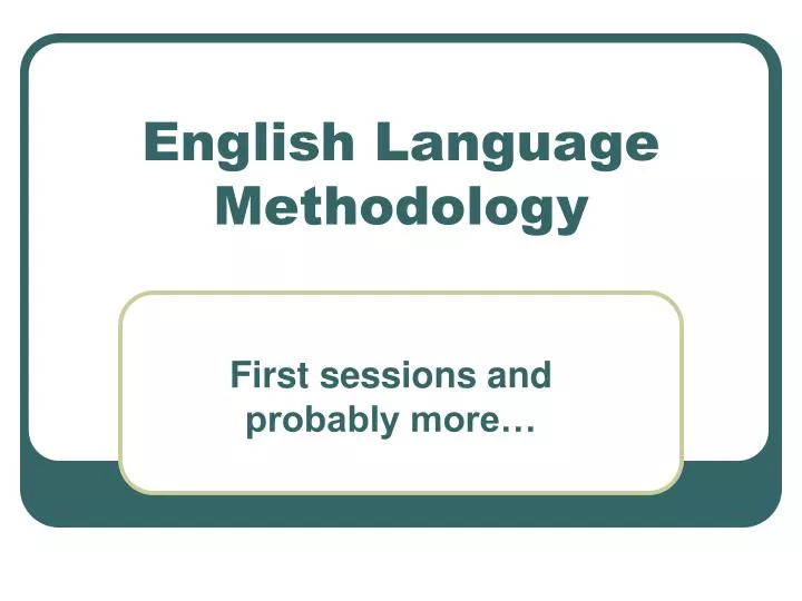 english language methodology