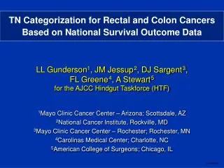 TN Categorization for Rectal and Colon Cancers Based on National Survival Outcome Data