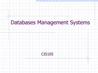 Databases Management Systems