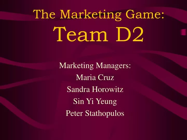 the marketing game team d2