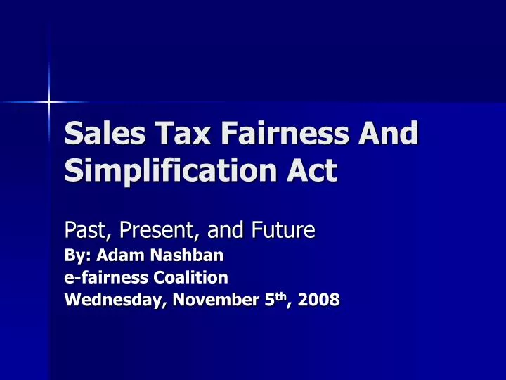 sales tax fairness and simplification act