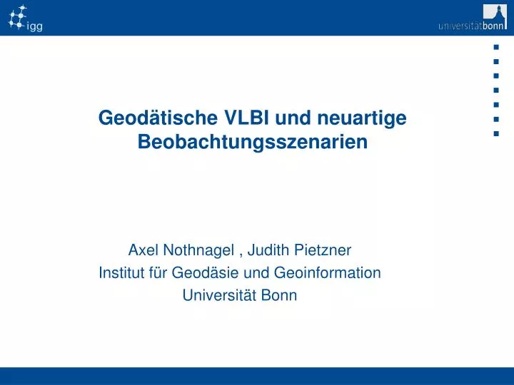 geod tische vlbi und neuartige beobachtungsszenarien