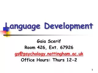 Language Development