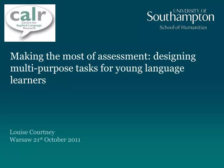 making the most of assessment designing multi purpose tasks for young language learners