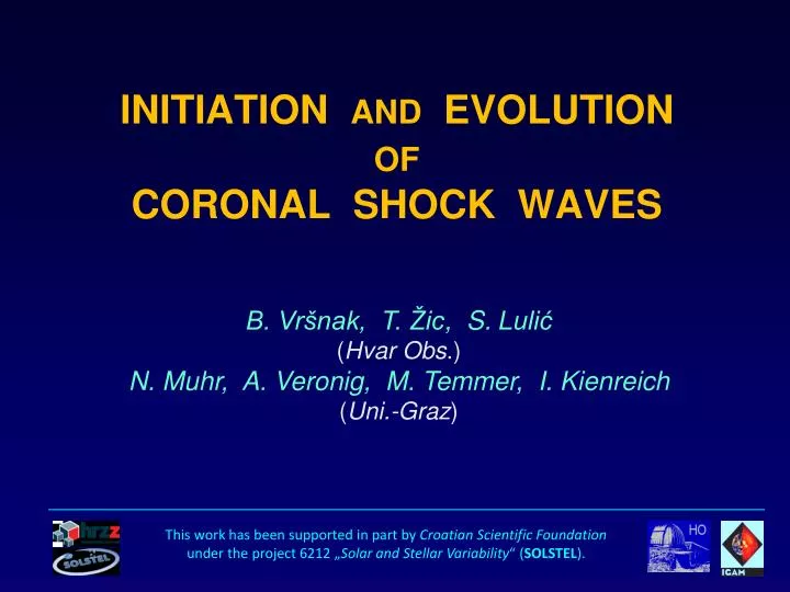 initiation and evolution of coronal shock waves
