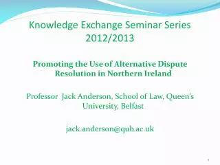 Knowledge Exchange Seminar Series 2012/2013