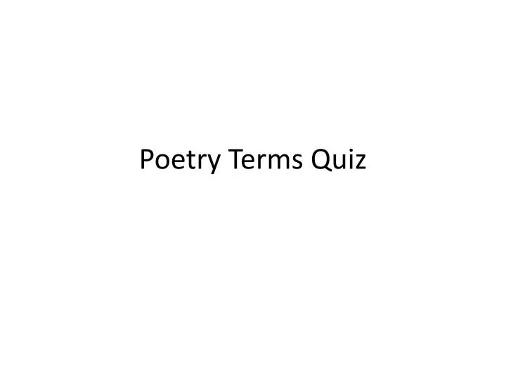 poetry terms quiz