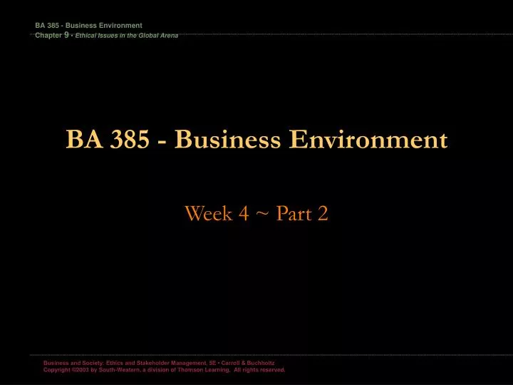 ba 385 business environment