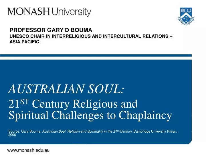 professor gary d bouma unesco chair in interreligious and intercultural relations asia pacific