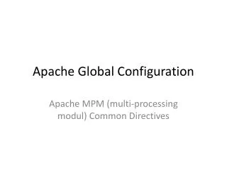 Apache Global Configuration