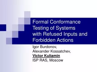 Formal Conformance Testing of Systems with Refused Inputs and Forbidden Actions
