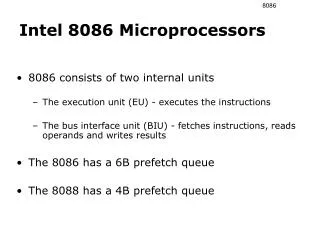 Intel 8086 Microprocessors