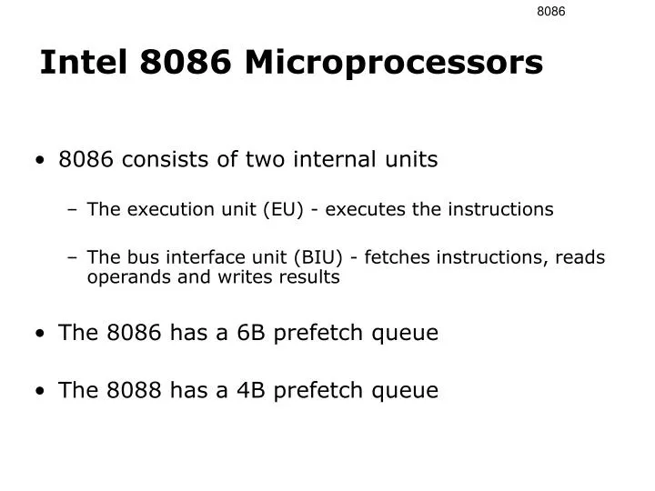 intel 8086 microprocessors