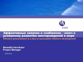 benedikt henriksen project manager