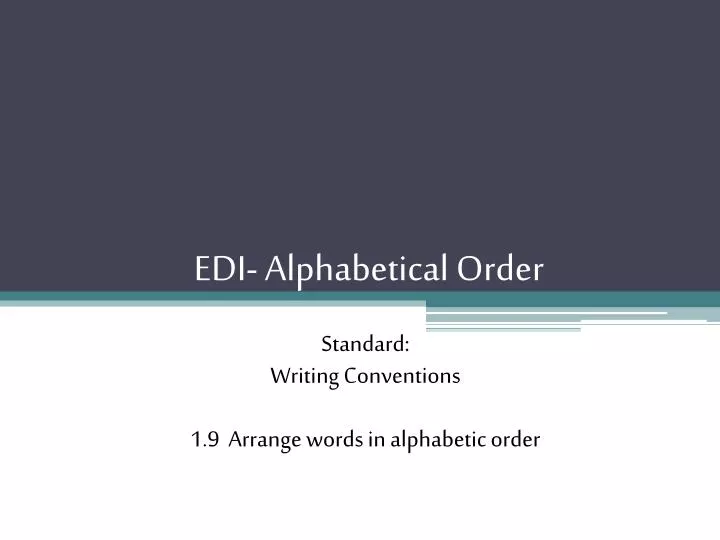 edi alphabetical order