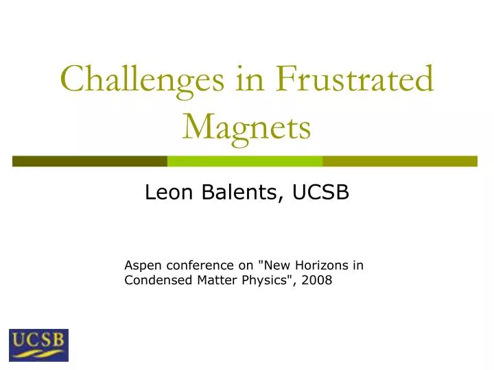 challenges in frustrated magnets