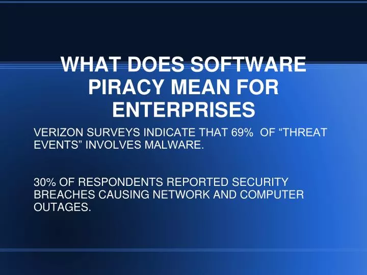 what does software piracy mean for enterprises