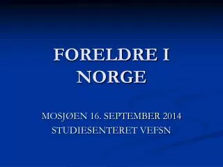foreldre i norge