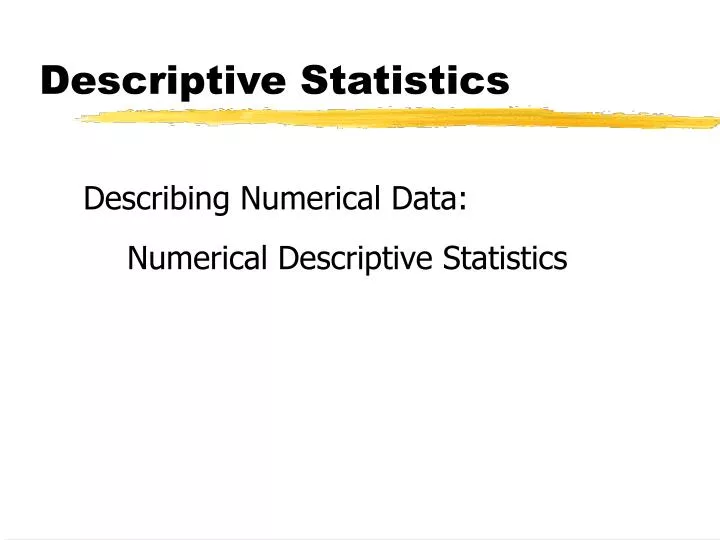 descriptive statistics