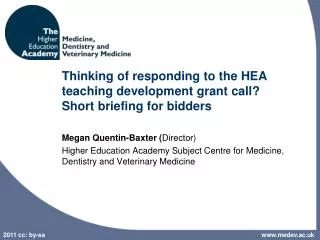 Thinking of responding to the HEA teaching development grant call? Short briefing for bidders