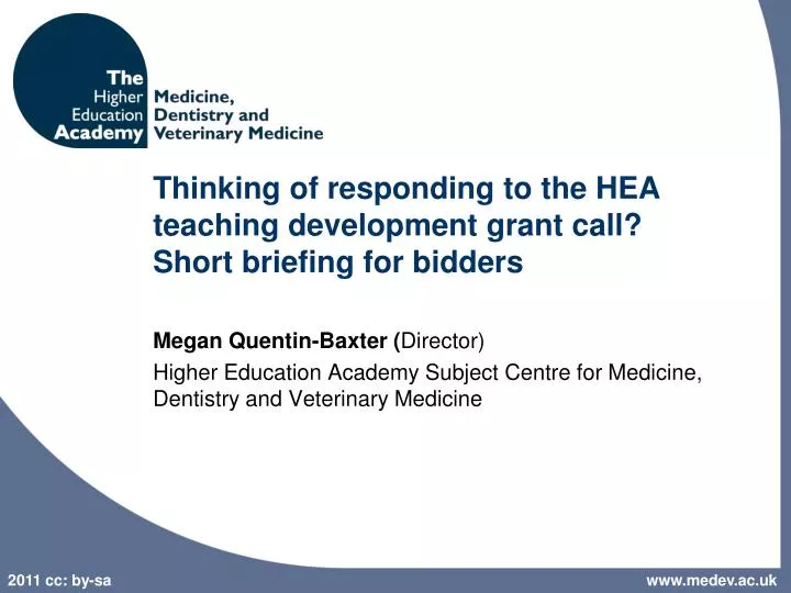 thinking of responding to the hea teaching development grant call short briefing for bidders