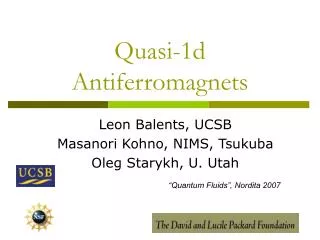 quasi 1d antiferromagnets