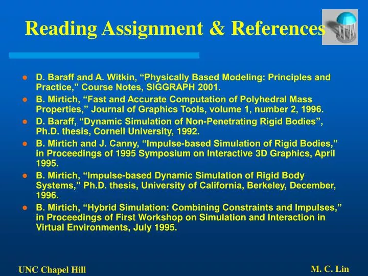 reading assignment references