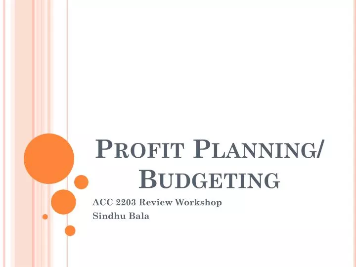 profit planning budgeting