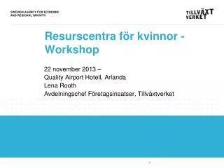 resurscentra f r kvinnor workshop