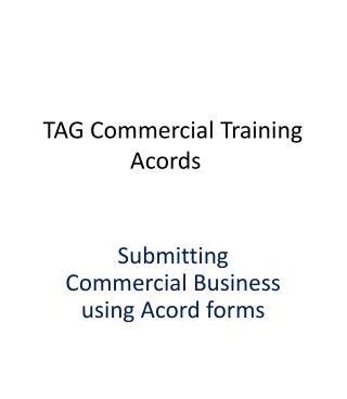TAG Commercial Training Acords