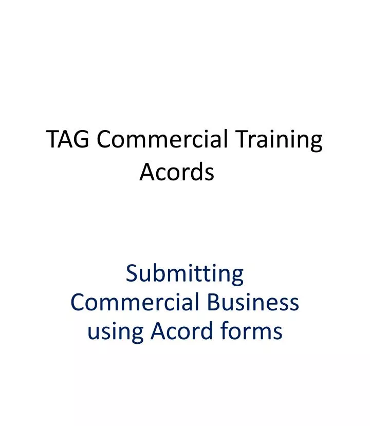 tag commercial training acords