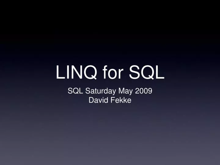 linq for sql