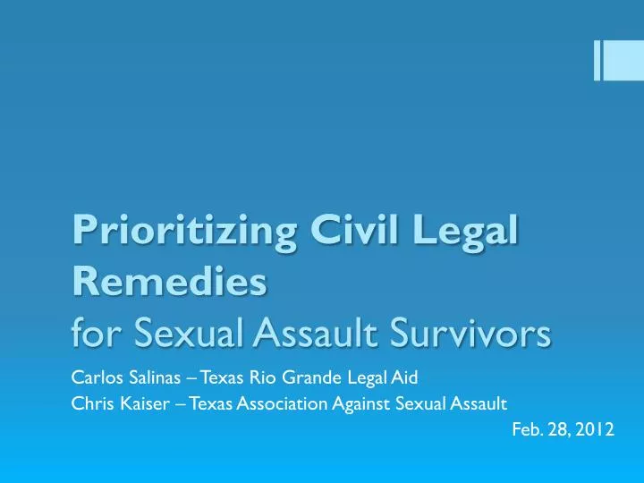 prioritizing civil legal remedies for sexual assault survivors