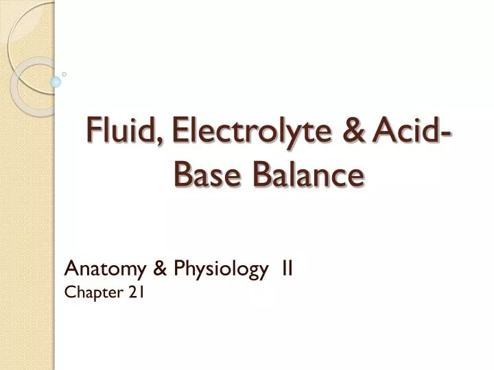 fluid electrolyte acid base balance