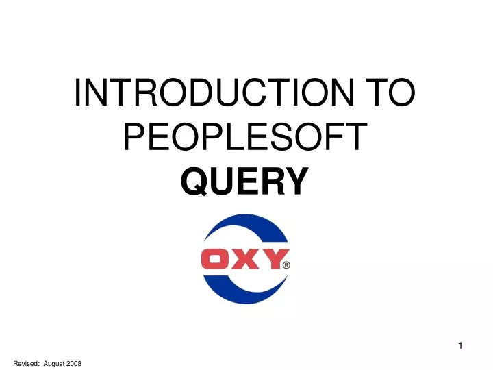 introduction to peoplesoft query